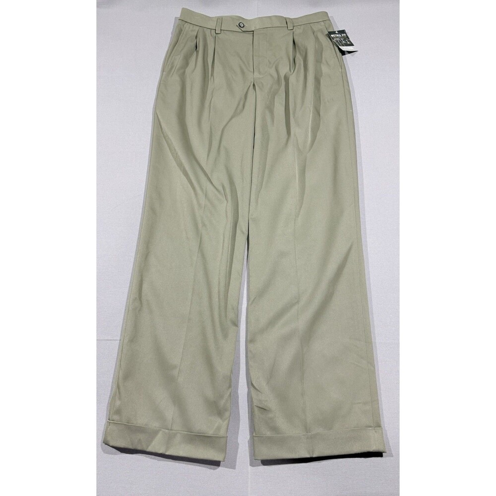 Izod Mens Performance Sportflex 32x32 Pleated Pants Gray Golf Activewear